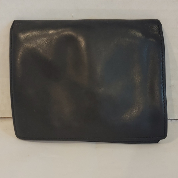 MEN'S TUMI BLACK LEATHER WALLET - Picture 1 of 3
